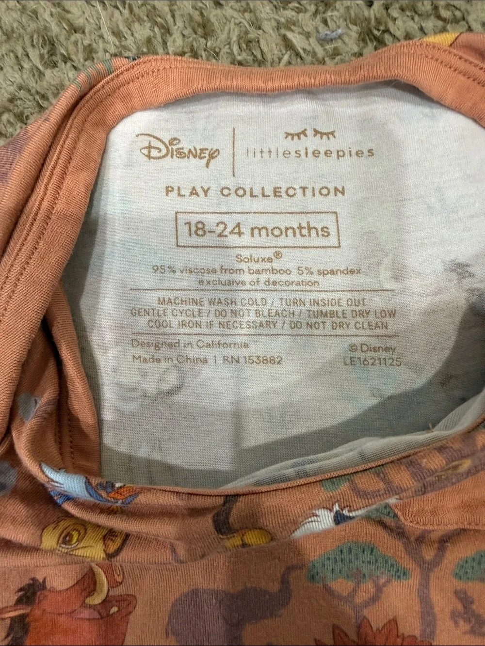Little Sleepies DISNEY Limited Edition - Lion King Bodysuit 18-24m